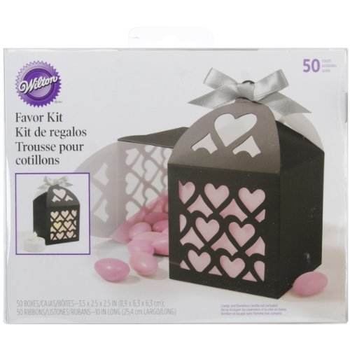 Wilton 1006-4042 paper lantern black favor box, 50 coun…