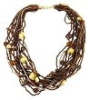 Necklace - N304 - Multi Strand Beaded ~ Brown