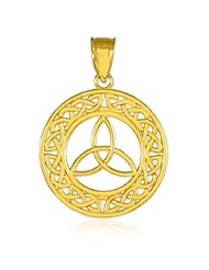 Round 14k Gold Trinity Pendant