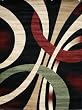 New City Brand New Contemporary Brown and Beige Modern Wavy Circles Area Rug 5'2 x 7'6
