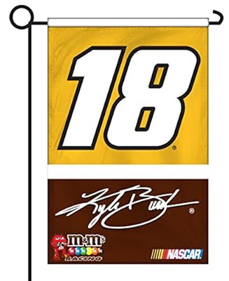 Kyle Busch #18 2-Sided GARDEN Flag WITH METAL POLE Banner Nascar Racing