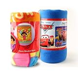Boy & Girl Ultimate 2-Pack: Dora the Explorer & Lightning Mcqueen Super Soft Fleece Blanket (Measures Approx. 50 x 60)