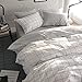 VClife Queen/Full Duvet Cover Set Cotton Bedding Set Collection with 2 Pillow Shams Grey White Checkered Style