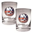 New York Islanders 2pc Rocks Glass Set - Primary Logo NHL Hockey