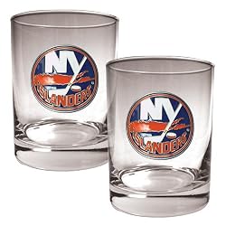 NHL New York Islanders Two Piece Rocks Glass Set