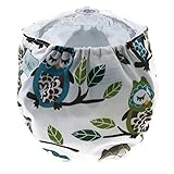 Happy Cherry　ベビー用品　子供　おむつ　布おむつ　おむつカバー　サイズ調節可　可愛い　柔らか　洗濯可能　アニマル風　ホワイト　フクロウ