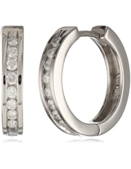 14k Gold Channel-Set Diamond Hoop Earrings (1/3 cttw, H-I Color, I1-I2 Clarity)