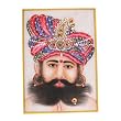 Asian Art Embossed Miniature Painting on Marble Plate of The Indian Maharaja With A Turban