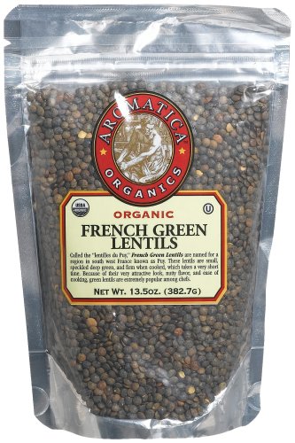 Aromatica Organics French Green Lentils, 13.5-Ounce Bags (Pack of 6)