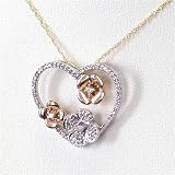 0.2 Carat 14K Rose Gold Diamond Flower Heart Diamond
