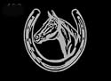 Horse Shoe Upstream Images Silver Vinyl Wildlife Car Truck Window Decal Sticker