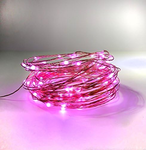 Honey Bunny Starry String Lights, Pink LED's on a Flexible Copper Wire