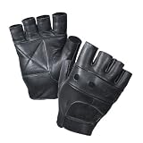 LEATHER BIKER GLOVES-BLACK