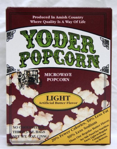 Microwave Light Popcorn (Yoder's) - Three 3.5 oz Bags