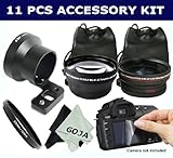 11 Pcs KIT for NIKON S8000, Includes: 72MM 0.45X High Definition Wide Angle ....