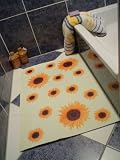 Pretty print absorbing bathroom mat 50X75 cms - Sunflower