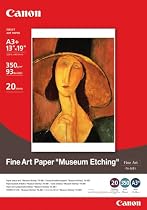 Canon Museum Etching Photo Paper, 13 x 19 Inches, 20 Sheets (1262B007)