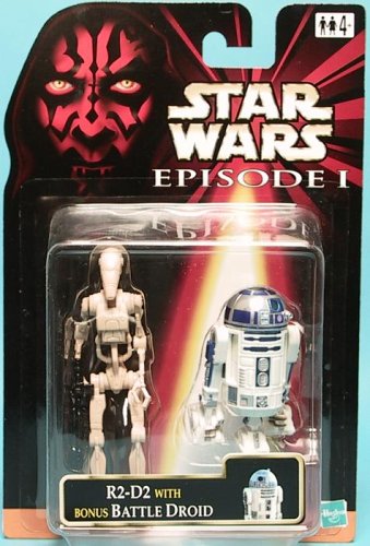 Star Wars Action Figure - Episode 1 R2-D2 with Bonus Battle Droid, Star Wars Action Figures,Star Wars Action Figure,Star Wars Figures,Star Wars Toys Figure,Hasbro Action Figure,Hasbro Star Wars Action Figure