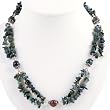 Handmade Agate & Silver Two Strand Necklace