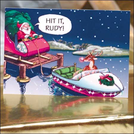 Santa and Rudy Take Off Holiday Christmas Greeting Cards Santa and Rudy Take Off Holiday Christmas Greeting Cards