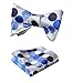 HISDERN Self Tie Bowtie for Men Polka Dot Blue Bow Tie and Pocket Square Set Classic Formal Business Tuxedo Bowties Handkerchief for Wedding Party