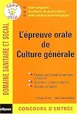 L'�preuve orale de culture g�n�rale : Concours AS/AP/AMP