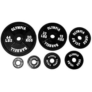 Black Olympic Plates- 20kg (44lb) Sold As Pair (2 Pieces)