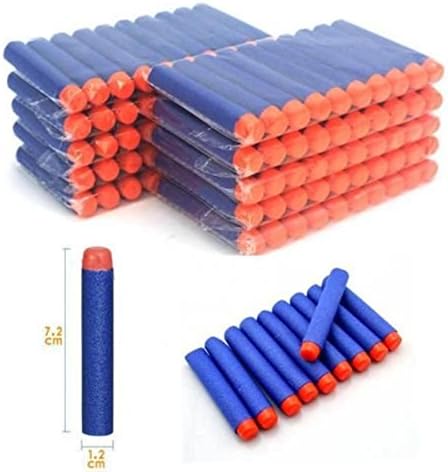 PuDax Soft Mega Refill Bullet Darts Foam Darts for Nerf N-strike Elite Series Blasters Kids Toy Gun,100Pcs Blue