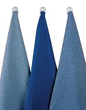 Rushbrookes Pack Of 3 Blue Tea Towels