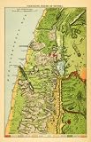 1903 Lithograph Antique Map Palestine Middle East Bethel Cartography Sandstone - Original Lithograph
