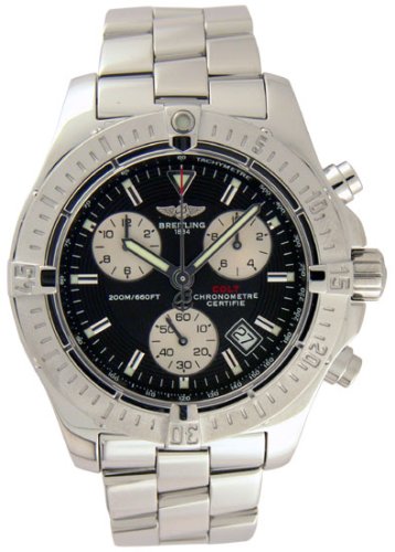 Breitling Aeromarine Chrono Colt Steel Black Mens Watch A7338011-B7-811A