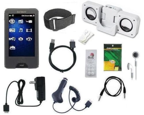 11 Items Premium Accessory Bundle Combo For Sony Walkman X Series (NWZ-X1050 / NWZ-X1051 / NWZ-X1060 / NWZ-X1061) includes: Smoke Silicone Skin case, Car Charger, Wall Charger, USB Straight data cable, Adjustable Armband, Belt Clip, LCD Screen Protector w