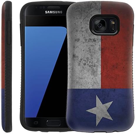 [Texas Flag] Samsung Galaxy S7 [SHOCK] Dual Layer Rugged Dirtproof Shockproof PC TPU Bumper [Hybrid Armor] Drop-Protection for [Samsung Galaxy S7]