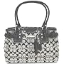Coach Signature Hamilton Medium Carryall Bag Purse Tote Black White