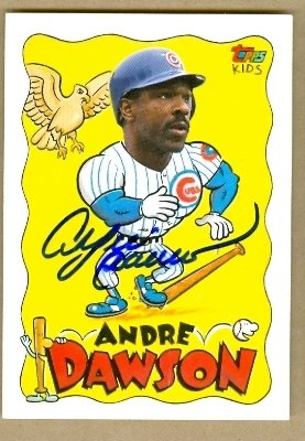 Andre Dawson Autographed/Hand Signed MLB Baseball Card (Chicago Cubs) 1992 Topps for kids