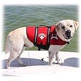 Paws Aboard Red Neoprene Life Jacket, Dog or Cat Life Preserver (Large 50-90 Lbs)