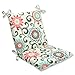 Pillow Perfect Floral Indoor/Outdoor Solid Back 1 Piece Chair Cushion with Ties Squared Corner, Deep Seat, Weather, and Fade Resistant, 36.5
