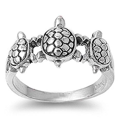 Sterling Silver Woman's Turtle Ring Cute 925 New Fashion Band 11mm Size 7 CYBER MONDAY DEALS 2014