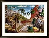 The Agony in the Garden, Left Hand Predella Panel from the Altarpiece of St. Zeno of Verona 1456-60 Styles Framed Art Poster Print by Andrea Mantegna, 45x35