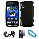 Black 2 Piece Crystal Hard Snap-On Protector Case for Sony Ericsson XPERIA  ....