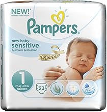 Pampers Windeln New Baby Sensitive Gr. 1 Newborn 2-5 kg Tragepack, 4er Pack (4 x 23 St&uuml;ck)