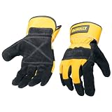 Dewalt DPG41 Large Premium Cowhide Leather Work Glove with Reinforced Palm And Wing Thumb and Safety Cuff
