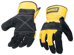 Dewalt DPG41 Large Premium Cowhide Leather Work Glove with Reinforced Palm And Wing Thumb and Safety Cuff