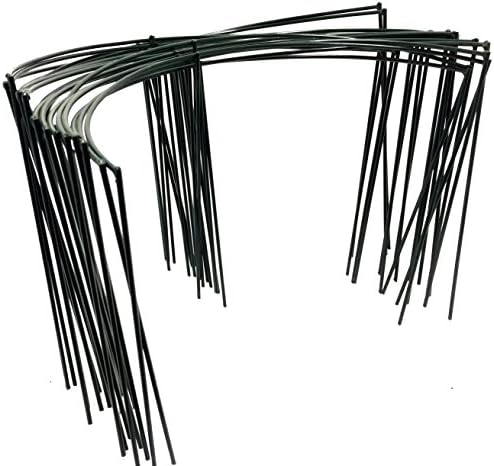 20 Pack - 14" Tall Thick, Heavy Duty (5MM Thick) Smart opened Half Ring (14" Tall &amp; 17.5" Wide &amp; 1 Half Ring ) Grow Tomato Cage, Plant Support, Trellis (Green)