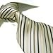 Towergem Extra Long Men's Tie Woven Jacquard Gold/beige Striped Necktie XL 63