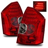 05-07 Chrysler 300C Red Clear LED Tail Lights by Luminx Lighting