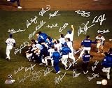 1986 New York Mets Multi Signed Autographed/Hand Signed 16x20 Running Onto Field Photo (25 Signature