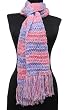 Handmade Scarf in Pretty Sorbet Stripes - Pink and Lilac (100% Knitted By Hand)