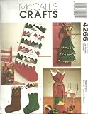McCall's Jingle Bell Christmas/holiday Craft Sewing Pattern 4266. Card Holder; Stocking; Bottle Gift Bag; Door Knob Hanger.