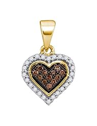 0.13CTW COGNAC DIAMOND MICRO-PAVE PENDANT